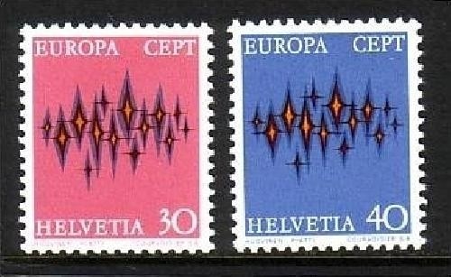 SCHWEIZ MI-NR. 969-970 POSTFRISCH(MINT) EUROPA 1972 STERNE