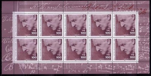 DEUTSCHLAND MI-NR. 1888 POSTFRISCH(MINT) KLEINBOGEN ANTON BRUCKNER KOMPONIST 1996