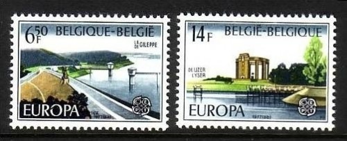 BELGIEN MI-NR. 1905-1906 POSTFRISCH(MINT) EUROPA 1977 - LANDSCHAFTEN STAUDAMM