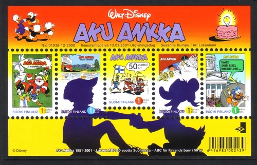 FINNLAND BLOCK 25 POSTFRISCH(MINT) 50 JAHRE FINNISCHE DONALD DUCK COMICHEFTE 2001
