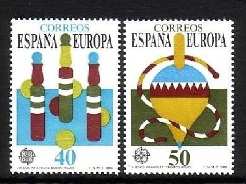 SPANIEN MI-NR. 2885-2886 POSTFRISCH EUROPA 1989 KINDERSPIELE