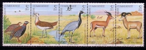 TÜRKEI MI-NR. 2501-2505 POSTFRISCH(MINT) EUROPÄISCHES NATURSCHUTZJAHR 1979 VÖGEL GAZELLE WILDSCHAF