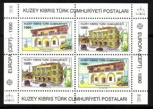 TÜRKISCH ZYPERN BLOCK 8 POSTFRISCH(MINT) EUROPA 1990 POSTALISCHE EINRICHTUNGEN