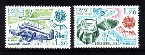FRANKREICH MI-NR. 2148-2149 POSTFRISCH EUROPA 1979 POST- und FERNMELDEWESEN FLUGZEUG