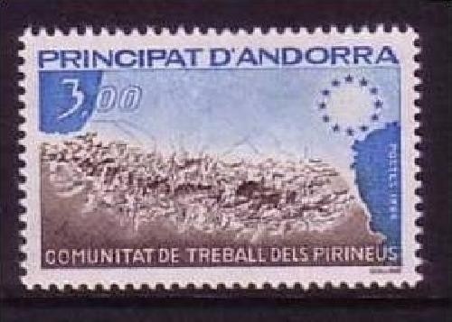 ANDORRA FRANZÖSISCH MI-NR. 349 POSTFRISCH(MINT) PYRENÄEN ARBEITSGEMEINSCHAFT