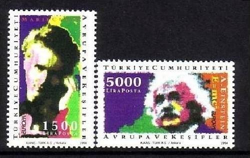 TÜRKEI MI-NR. 3017-3018 POSTFRISCH(MINT) EUROPA 1994 ENTDECKUNGEN und ERFINDUNGEN EINSTEIN