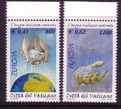 VATIKAN MI-NR. 1372-1373 POSTFRISCH(MINT) EUROPA 2001 WASSER