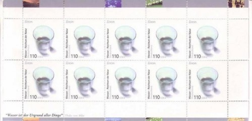 DEUTSCHLAND MI-NR. 2185 POSTFRISCH KLEINBOGEN EUROPA 2001 WASSER