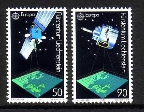 LIECHTENSTEIN MI-NR. 1011-1012 POSTFRISCH(MINT) EUROPA 1991 EUROPÄISCHE WELTRAUMFAHRT