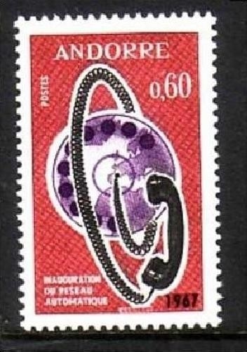 FRANZÖSISCH ANDORRA MI-NR. 202 POSTFRISCH(MINT) AUTOMATISCHES TELEFONNETZ 1967