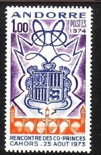 FRANZÖSISCH ANDORRA MI-NR. 260 POSTFRISCH(MINT) WAPPEN TREFFEN DER MITREGENTEN