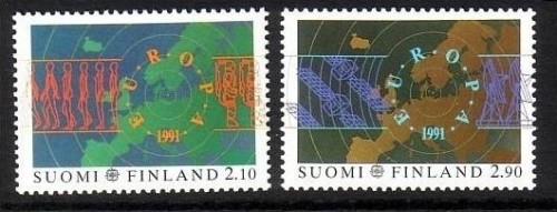 FINNLAND MI-NR. 1144-1145 POSTFRISCH(MINT) EUROPA 1991 EUROPÄISCHE WELTRAUMFAHRT SATELLIT
