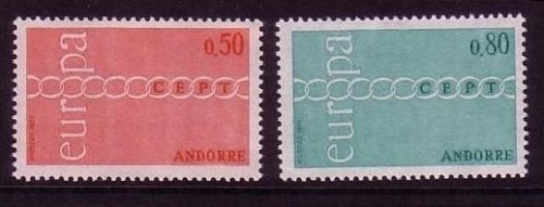 FRANZÖSISCH ANDORRA MI-NR. 232-233 POSTFRISCH(MINT) EUROPA 1971 KETTE