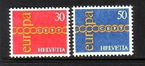 SCHWEIZ MI-NR. 947-948 POSTFRISCH(MINT) EUROPA 1971 KETTE