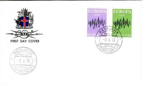 ISLAND MI-NR. 461-462 FDC CEPT 1972 STERNE