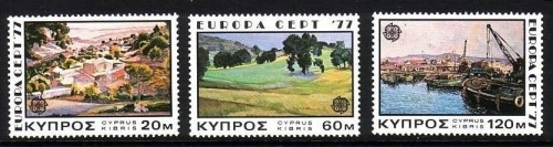 ZYPERN MI-NR. 464-466 POSTFRISCH EUROPA 1977 LANDSCHAFTEN GEMÄLDE