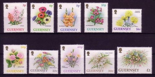 GUERNSEY MI-NR. 557-566 POSTFRISCH(MINT) ROSEN LEVKOJEN ANEMONEN