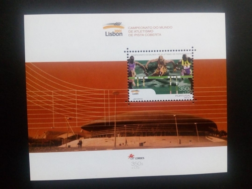 PORTUGAL BLOCK 166 POSTFRISCH HALLEN LEICHTATHLETIK WM LISSABON 2001 HÜRDENLAUF
