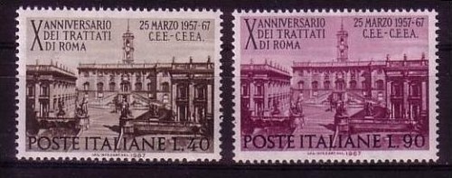 ITALIEN MI-NR. 1221-1222 POSTFRISCH(MINT) MITLÄUFER 1967 - RÖMISCHE VERTRÄGE