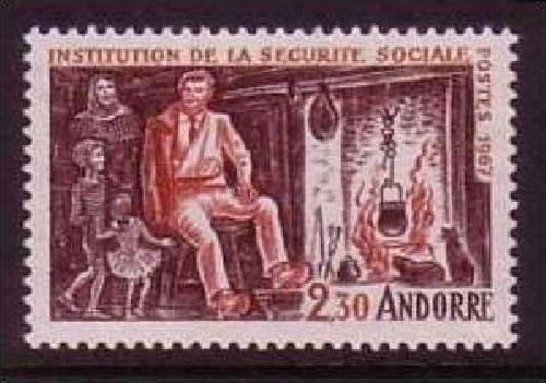 FRANZÖSISCH ANDORRA MI-NR. 203 POSTFRISCH(MINT) SOZIALVERSICHERUNG