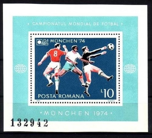 RUMÄNIEN BLOCK 114 POSTFRISCH(MINT) FUSSBALL WM MÜNCHEN 1974