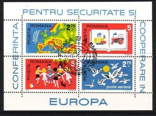 RUMÄNIEN BLOCK 124 GESTEMPELT(USED) KSZE 1975 LANKARTE EUROPA