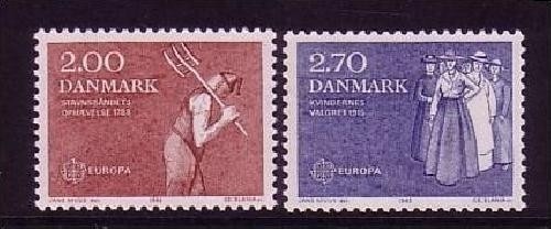 DÄNEMARK MI-NR. 749-750 POSTFRISCH(MINT) EUROPA 1982 - HISTORISCHE EREIGNISSE FRAUENWAHLRECHT