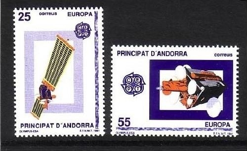 ANDORRA SPANISCH MI-NR. 221-222 POSTFRISCH(MINT) EUROPA 1991 - EUROPÄISCHE WELTRAUMFAHRT