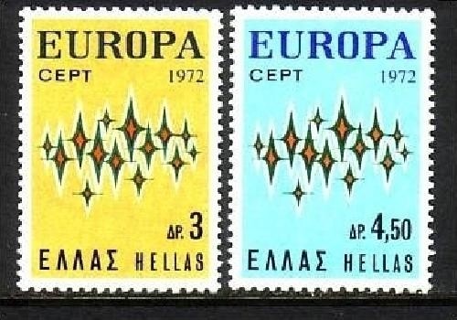GRIECHENLAND MI-NR. 1106-1107 POSTFRISCH EUROPA 1972 STERNE