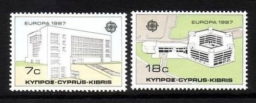 ZYPERN MI-NR. 681-682 POSTFRISCH(MINT) EUROPA 1987 MODERNE ARCHITEKTUR