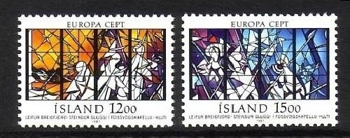 ISLAND MI-NR. 665-666 POSTFRISCH EUROPA 1987 MODERNE ARCHITEKTUR