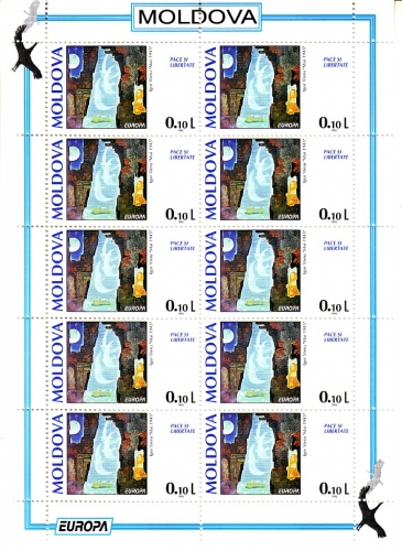 MOLDAWIEN MI-NR. 164-166 POSTFRISCH KLEINBOGENSATZ EUROPA 1995 FRIEDEN GEMÄLDE