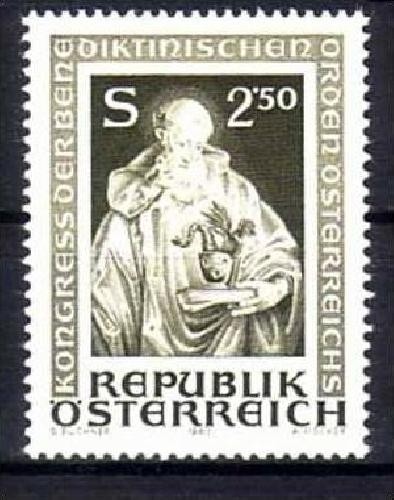 ÖSTERREICH MI-NR. 1642 POSTFRISCH(MINT) MITLÄUFER 1980 HL. BENEDIKT