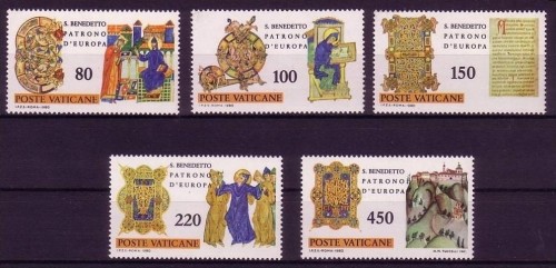 VATIKAN MI-NR. 759-763 POSTFRISCH(MINT) MITLÄUFER 1980 HL. BENEDIKT