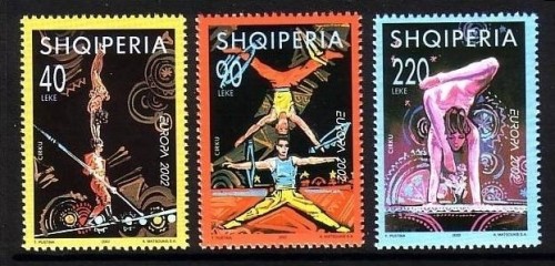 ALBANIEN MI-NR. 2866-2868 POSTFRISCH(MINT) EUROPA 2002 ZIRKUS JONGLEUR AKROBATIK