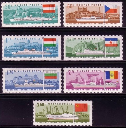 UNGARN MI-NR. 2323-2329 A POSTFRISCH(MINT) MITLÄUFER 1967 DONAUKOMMISSION SCHIFFE