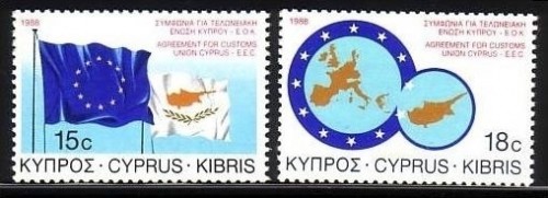 ZYPERN MI-NR. 693-694 POSTFRISCH(MINT) MITLÄUFER 1988 ZOLLABKOMMEN MIT DER EG