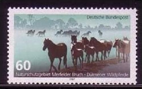 DEUTSCHLAND MI-NR. 1328 POSTFRISCH(MINT) MITLÄUFER 1987 JAHR DER UMWELT WILDPFERDE