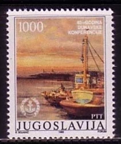 JUGOSLAWIEN MI-NR. 2290 POSTFRISCH(MINT) MITLÄUFER 1988 DONAUKONFERENZ SCHIFFE
