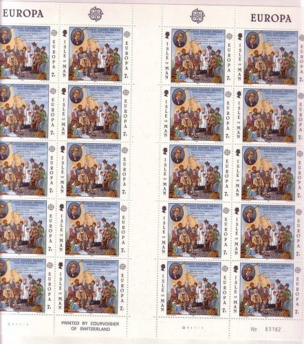 INSEL MAN MI-NR. 164-165 POSTFRISCH(MINT) DOPPELKLEINBOGENSATZ EUROPA 1980 PERSÖNLICHKEITEN