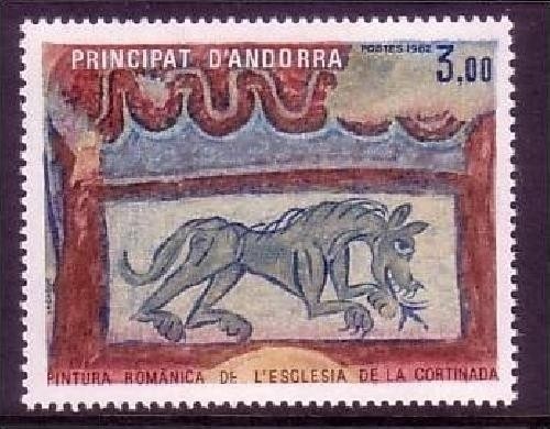 ANDORRA FRANZÖSISCH MI-NR. 326 POSTFRISCH(MINT) LÖWE FRESKO 1982