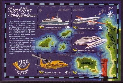 JERSEY BLOCK 9 POSTFRISCH(MINT) POSTHOHEIT SCHIFFE FLUGZEUGE 1994