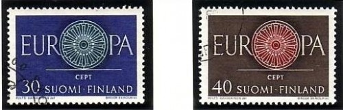 FINNLAND MI-NR. 525-526 GESTEMPELT(USED) EUROPA 1960 WAGENRAD