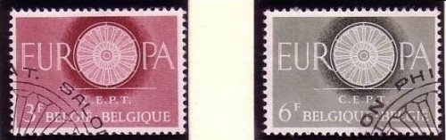 BELGIEN MI-NR. 1209-1210 o EUROPA 1960 - WAGENRAD
