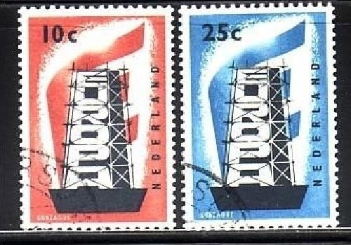 NIEDERLANDE MI-NR. 683-684 GESTEMPELT(USED) EUROPA 1956