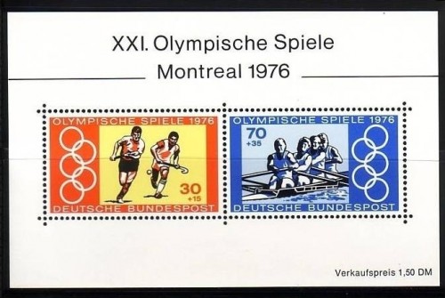 DEUTSCHLAND BLOCK 12 POSTFRISCH(MINT) OLYMPISCHE SPIELE MONTREAL 1976 - HOCKEY - RUDERN