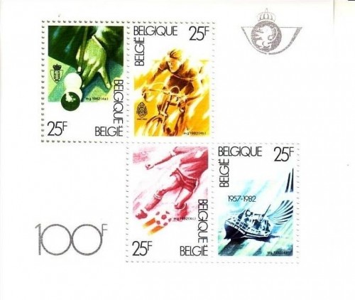 BELGIEN BLOCK 52 POSTFRISCH(MINT) SPORT 1982 BILLARD RADFAHREN FUSSBALL SEGELN