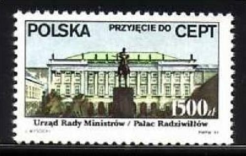 POLEN MI-NR. 3314 POSTFRISCH(MINT) MITLÄUFER 1991 AUFNAHME IN DIE CEPT