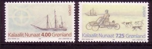 GRÖNLAND MI-NR. 247-248 POSTFRISCH(MINT) EUROPA 1994 ENTDECKUNGEN HUNDE SCHIFF EXPEDITIONSAUTOMO