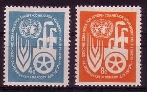 UNO NEW YORK MI-NR. 78-79 POSTFRISCH(MINT) MITLÄUFER 1959 - WIRTSCHAFTSKOMMISSION